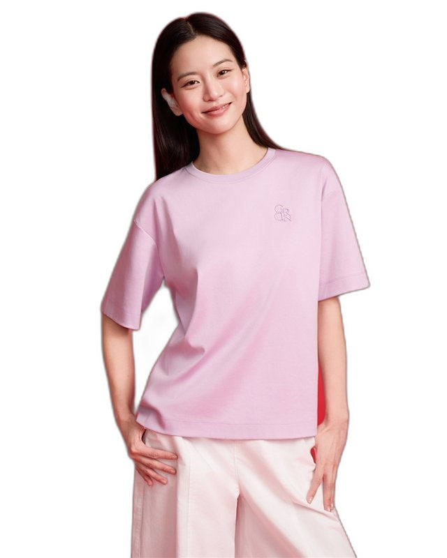 Women's Embroidered Cotton Liquid Touch Tee - Image 1