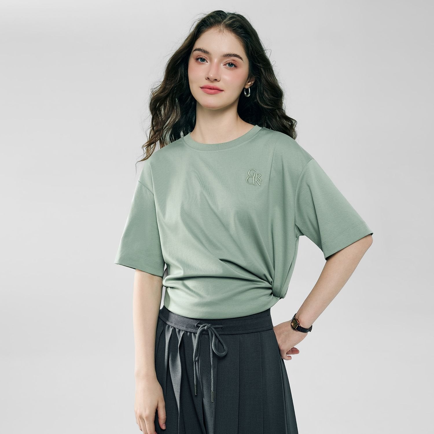 Women's Embroidered Cotton Liquid Touch Tee - Image 7