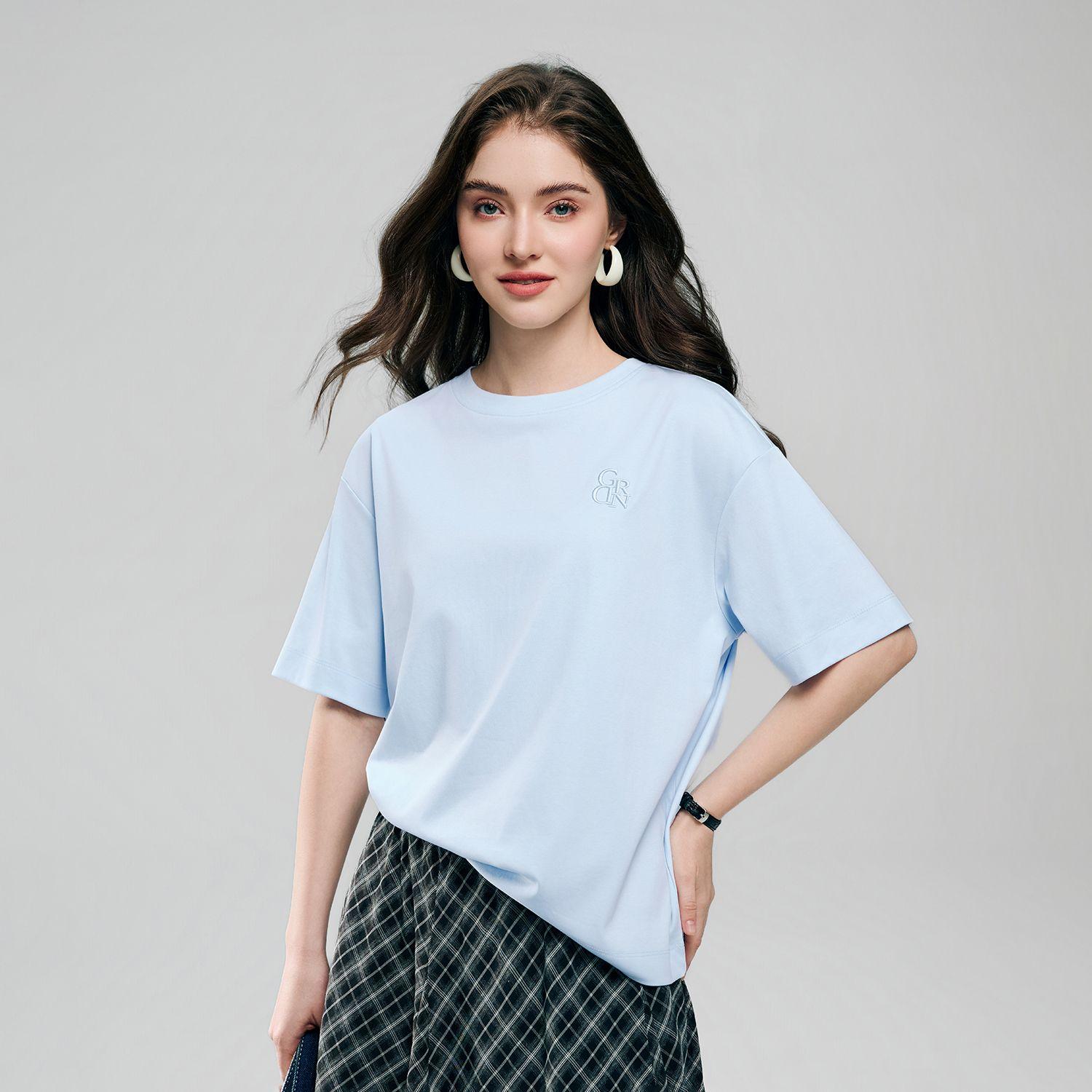 Women's Embroidered Cotton Liquid Touch Tee - Image 7