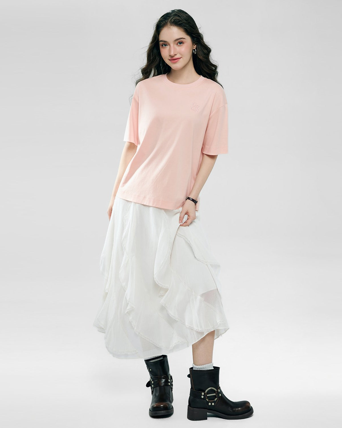 Women's Embroidered Cotton Liquid Touch Tee - Image 1