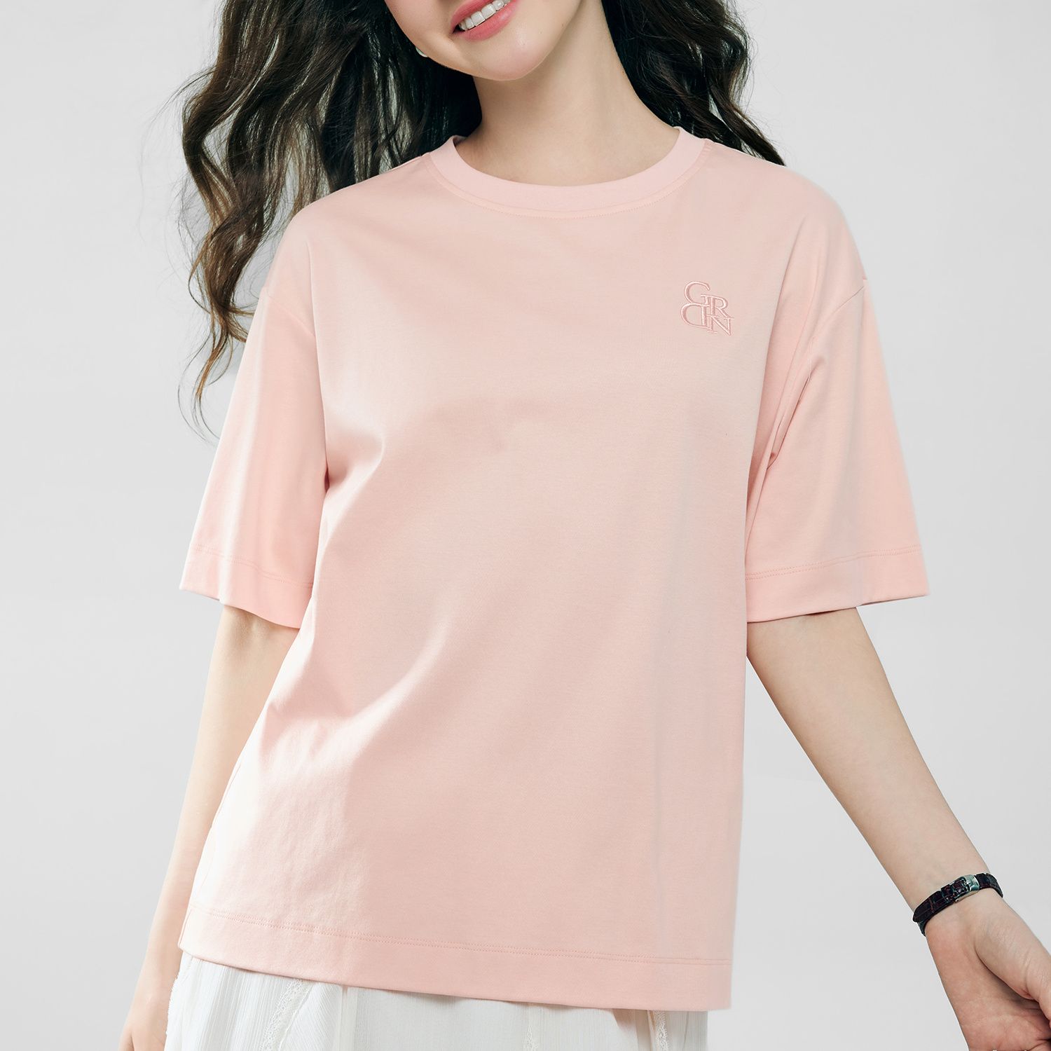 Women's Embroidered Cotton Liquid Touch Tee - Image 2