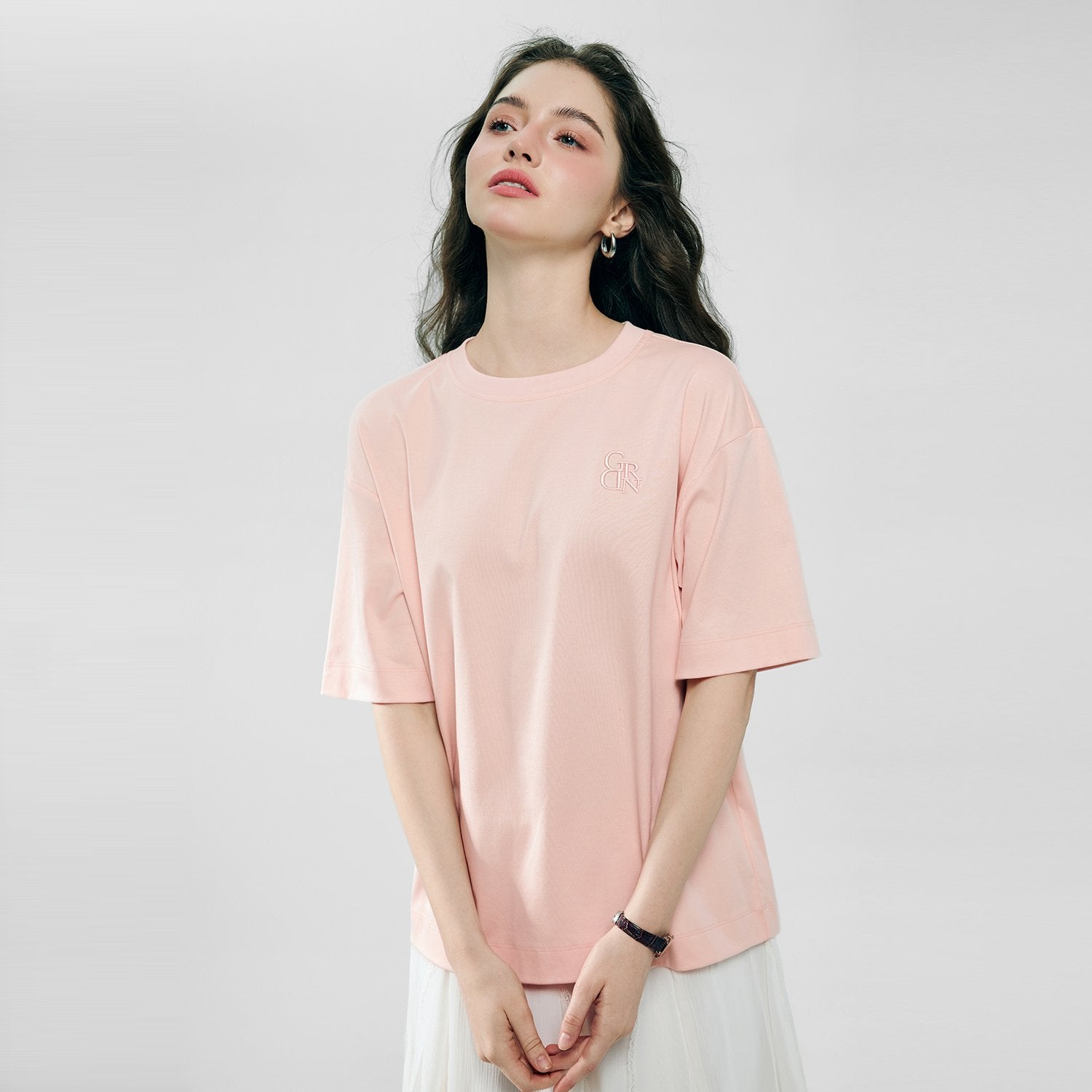Women's Embroidered Cotton Liquid Touch Tee - Image 4