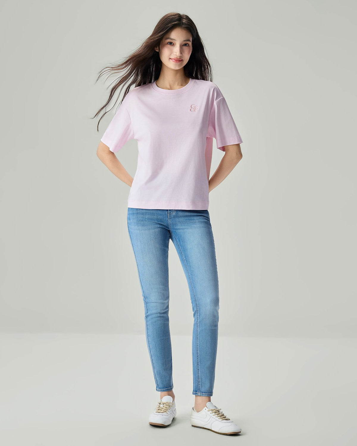 Women's Embroidered Cotton Liquid Touch Tee - Image 1
