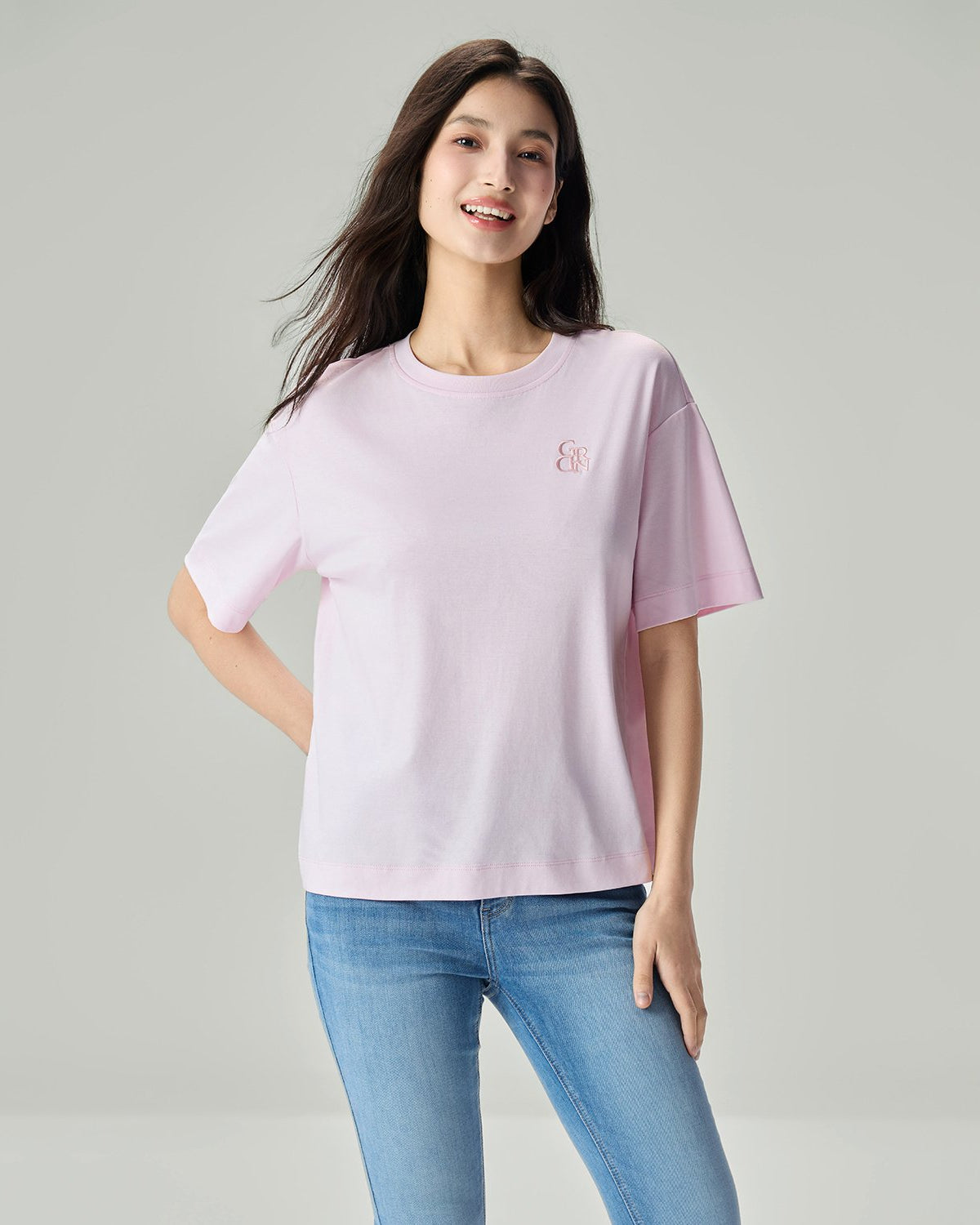 Women's Embroidered Cotton Liquid Touch Tee - Image 2