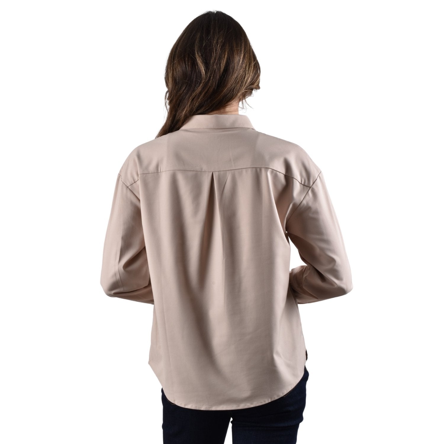 Women's Twill Acute Collar Loose Fit Shirt - Image 4