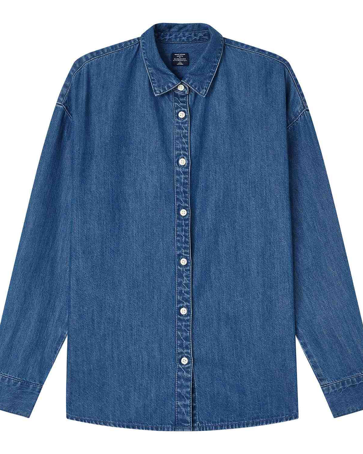 Women's Denim Loose Fit Long Sleeve Button-Front Shirt - Image 7