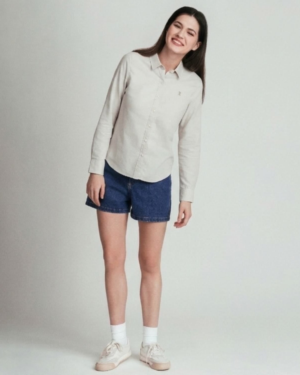Women's Oxford Long Sleeve Embroidery Shirt - Image 2