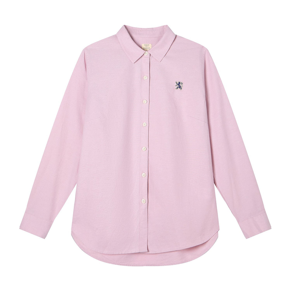 Women's Cotton Oxford Acute Collar Long Sleeve Shirt - Image 9