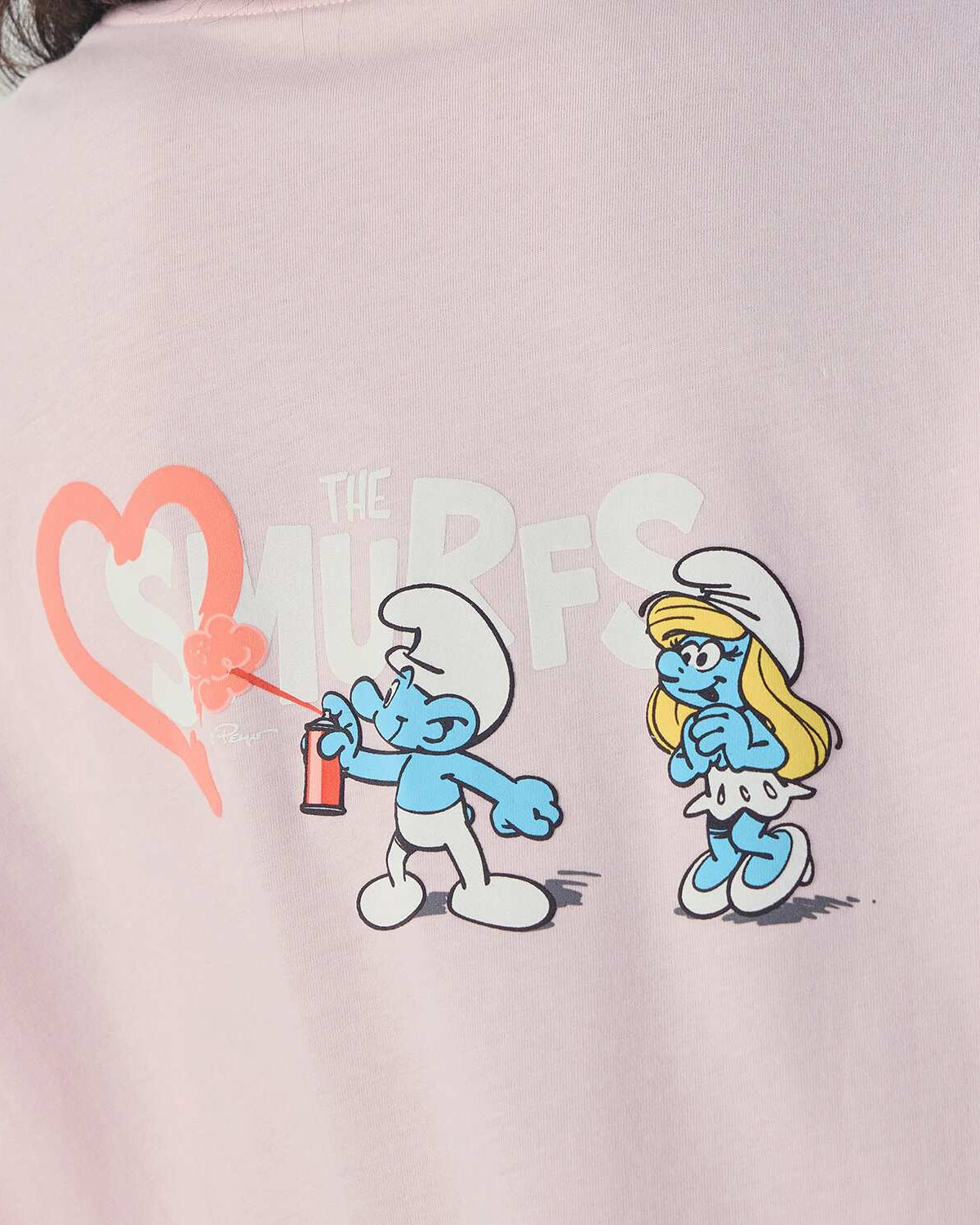 Women's Comfort Fit Raglan Sleeve Smurfs Print Crew Neck Tee - Image 4