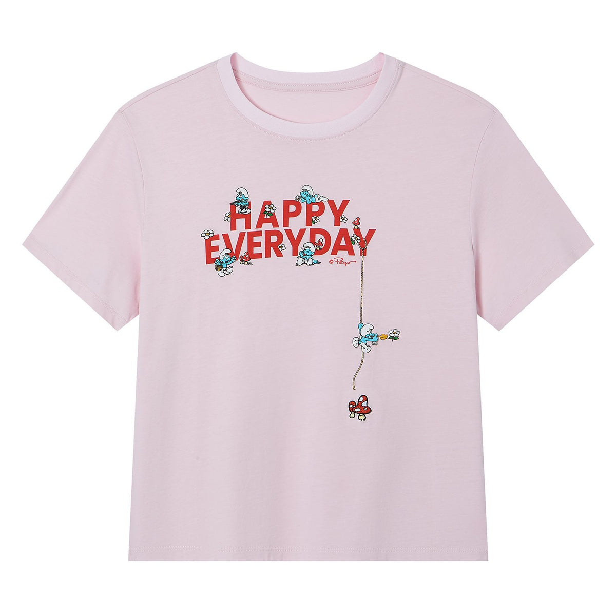Women's Comfort Fit Raglan Sleeve Smurfs Print Crew Neck Tee - Image 6