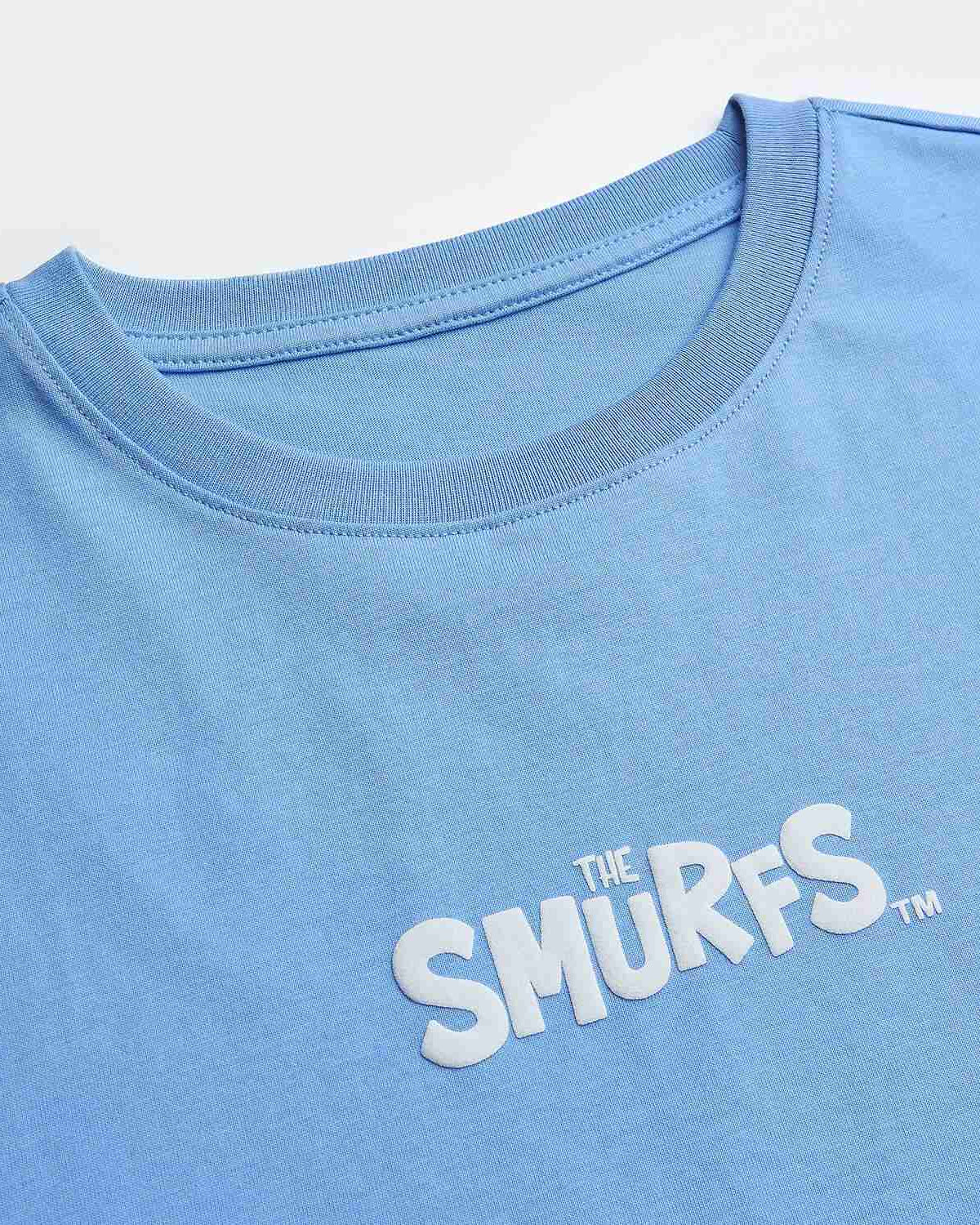 Women's Comfort Fit Raglan Sleeve Smurfs Print Crew Neck Tee - Image 9