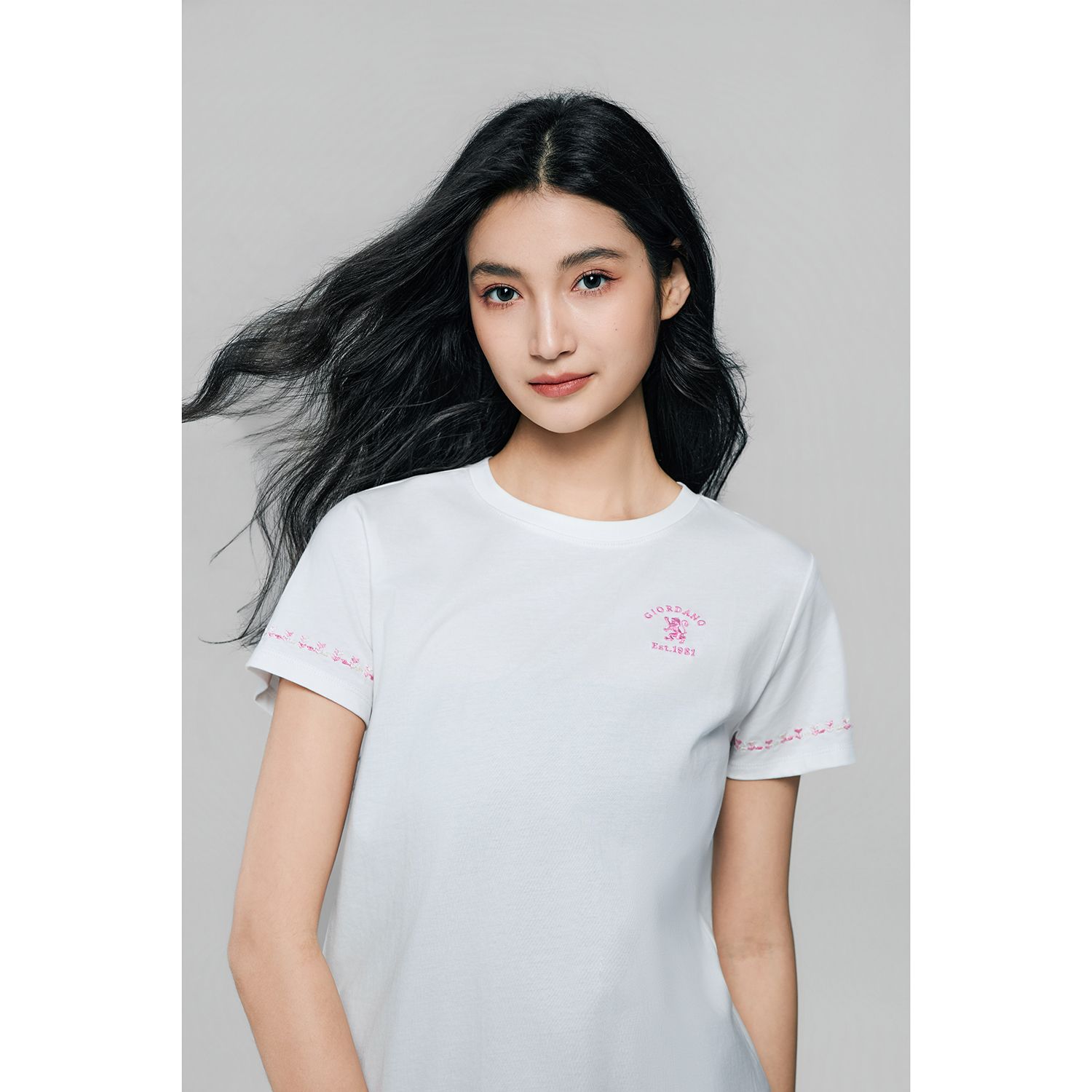 Women's Cotton Jersey Crew Neck Comfort Print Tee - Image 5