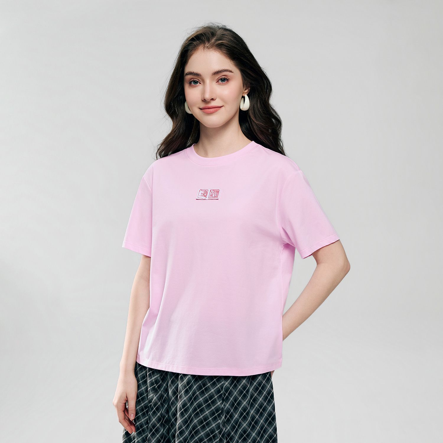 Women's Crew Neck Relaxed Fit Print Tee - Image 2