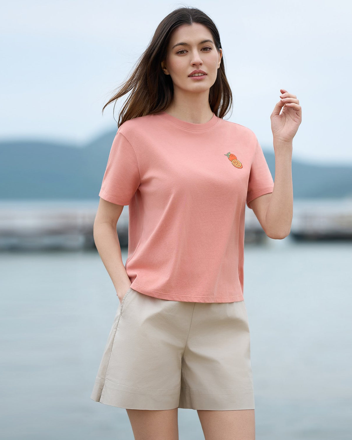 Women Crew Neck Relaxed Fit Print Tee - Image 1