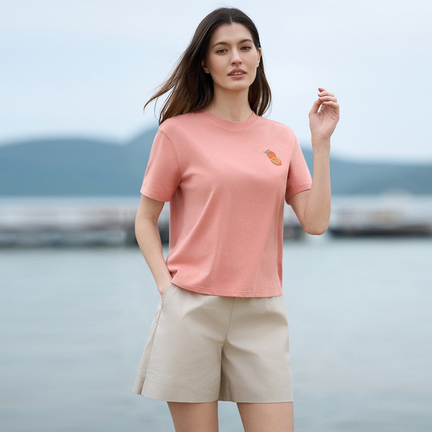 Women Crew Neck Relaxed Fit Print Tee - Image 1