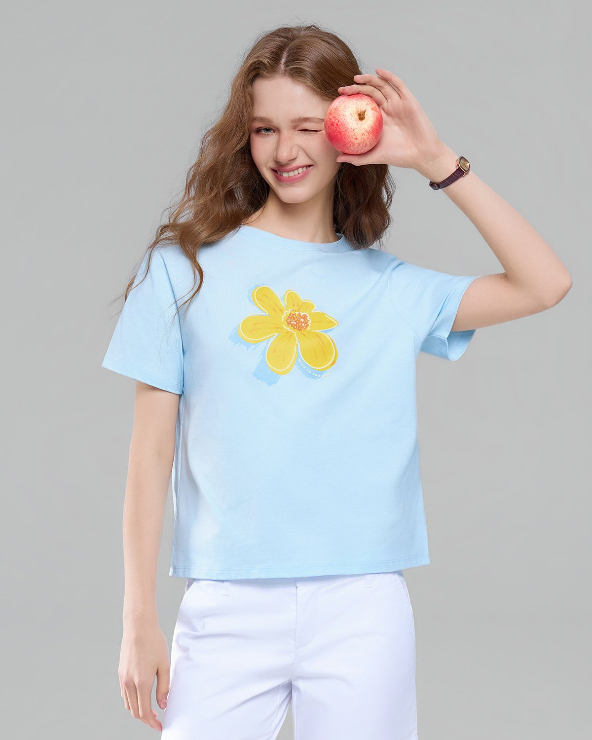 Women Crew Neck Relaxed Fit Print Tee - Image 3