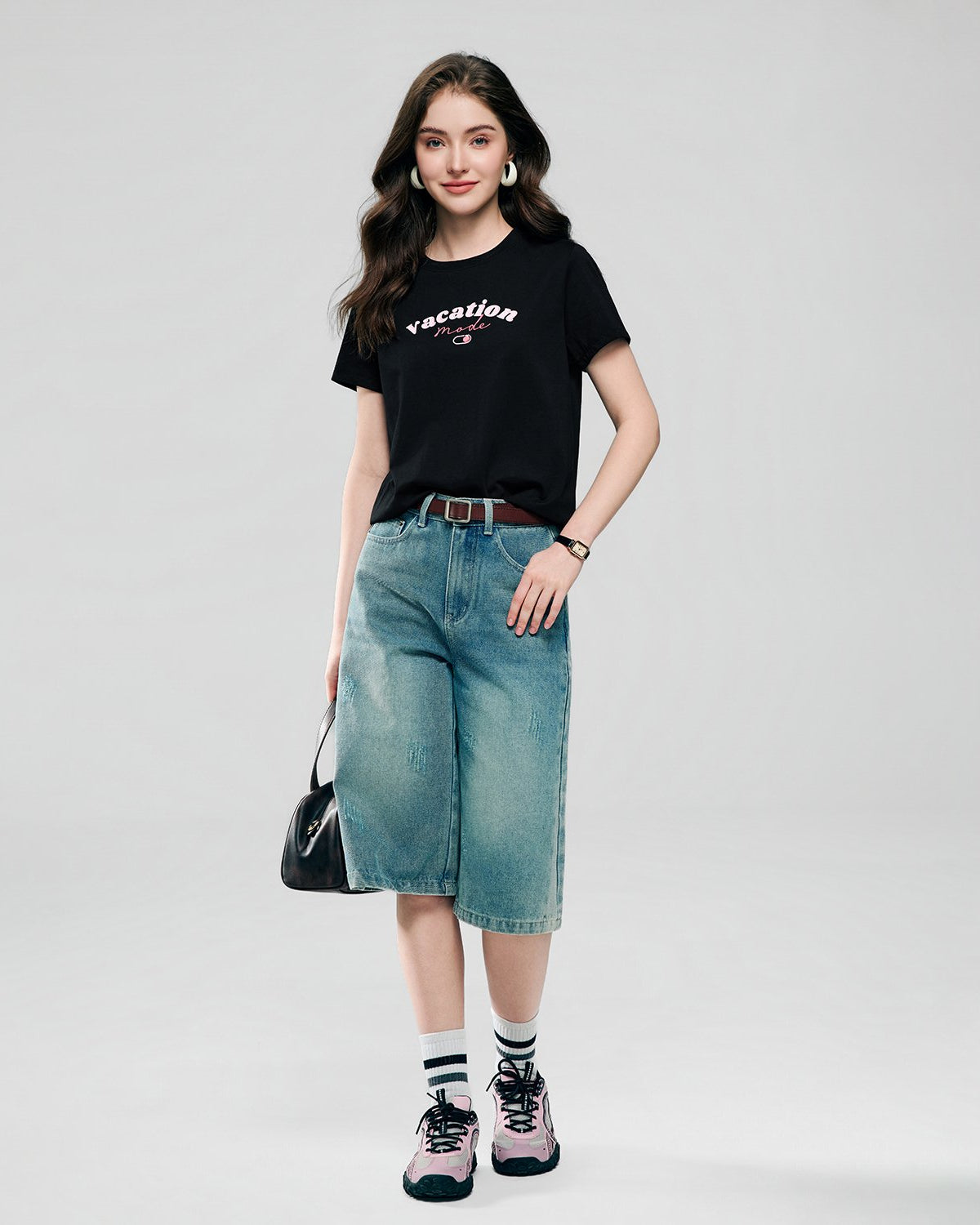 Women's Cotton Crew Neck Printed Comfort Tee - Image 1