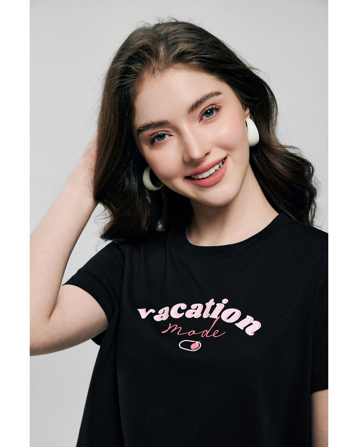 Women's Cotton Crew Neck Printed Comfort Tee - Image 5