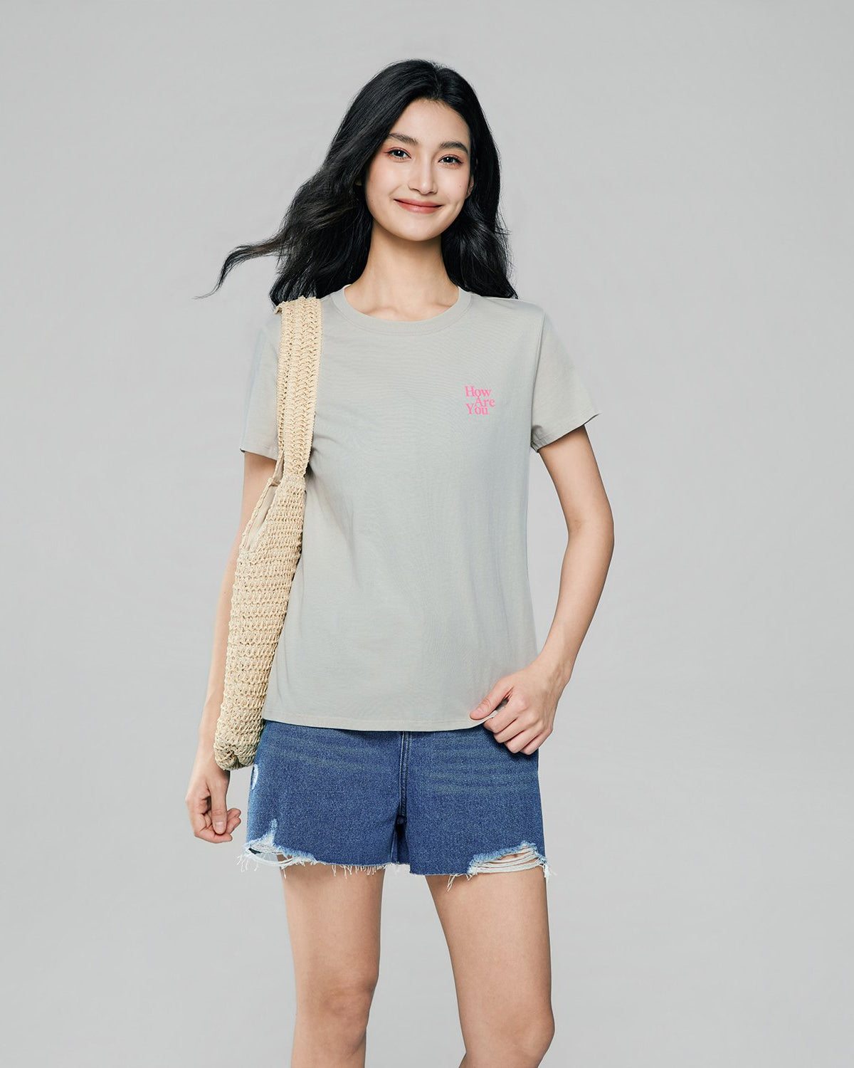 Women's Cotton Crew Neck Printed Comfort Tee - Image 2