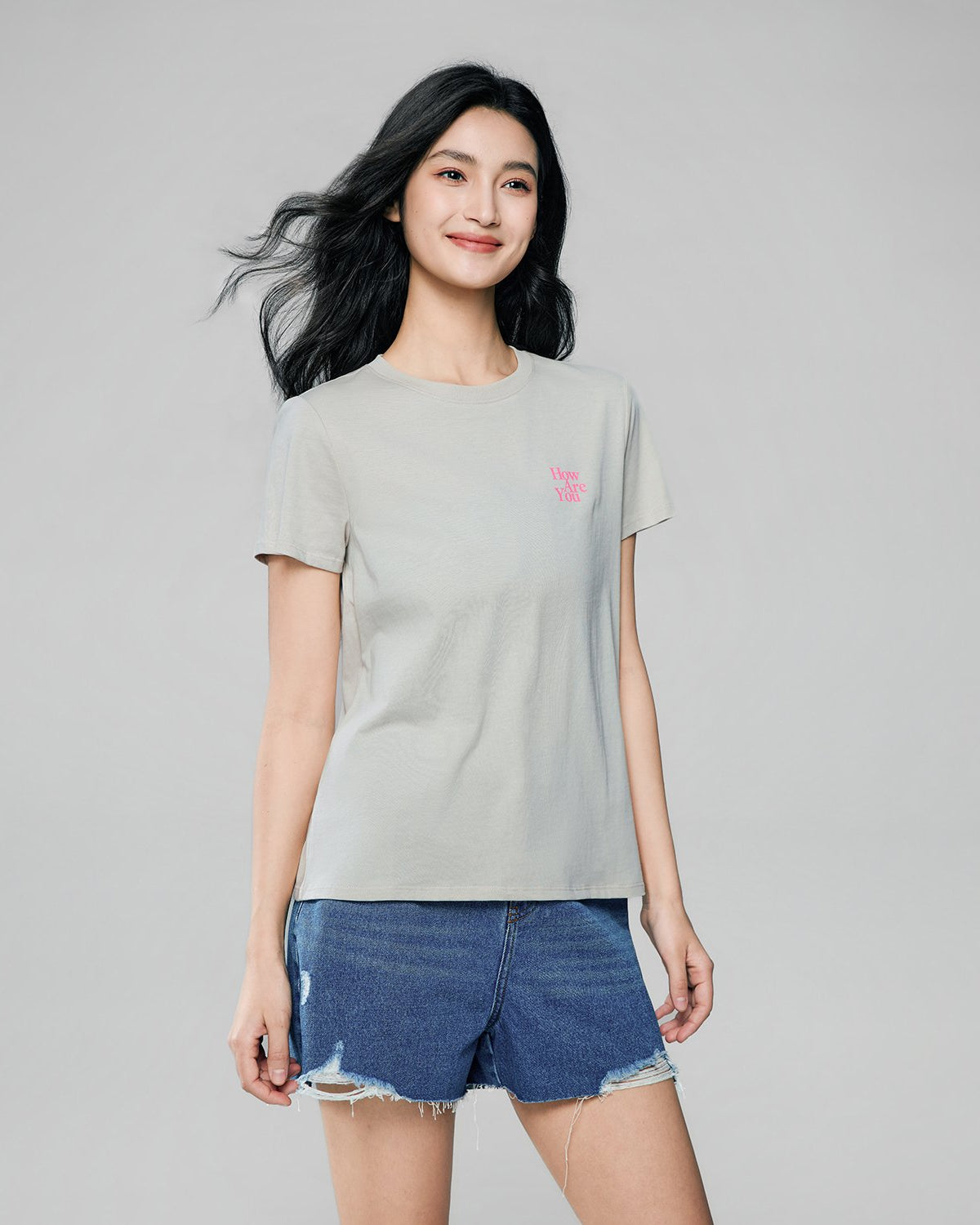 Women's Cotton Crew Neck Printed Comfort Tee - Image 5