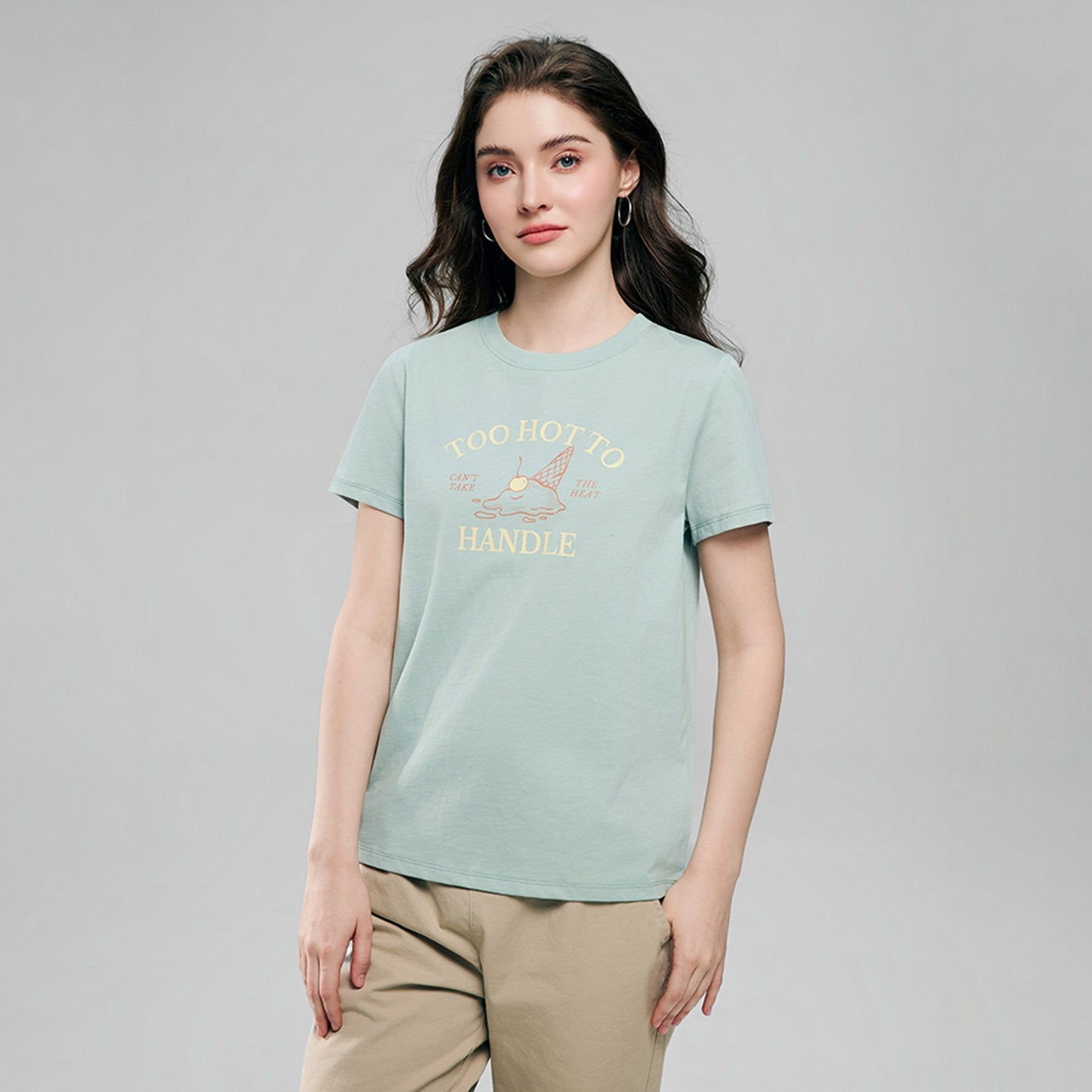 Women's Cotton Crew Neck Printed Comfort Tee - Image 4