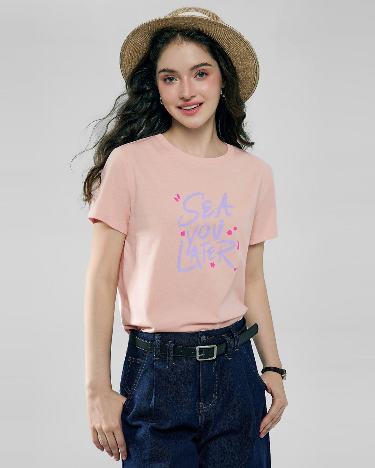 Women's Cotton Crew Neck Printed Comfort Tee - Image 4