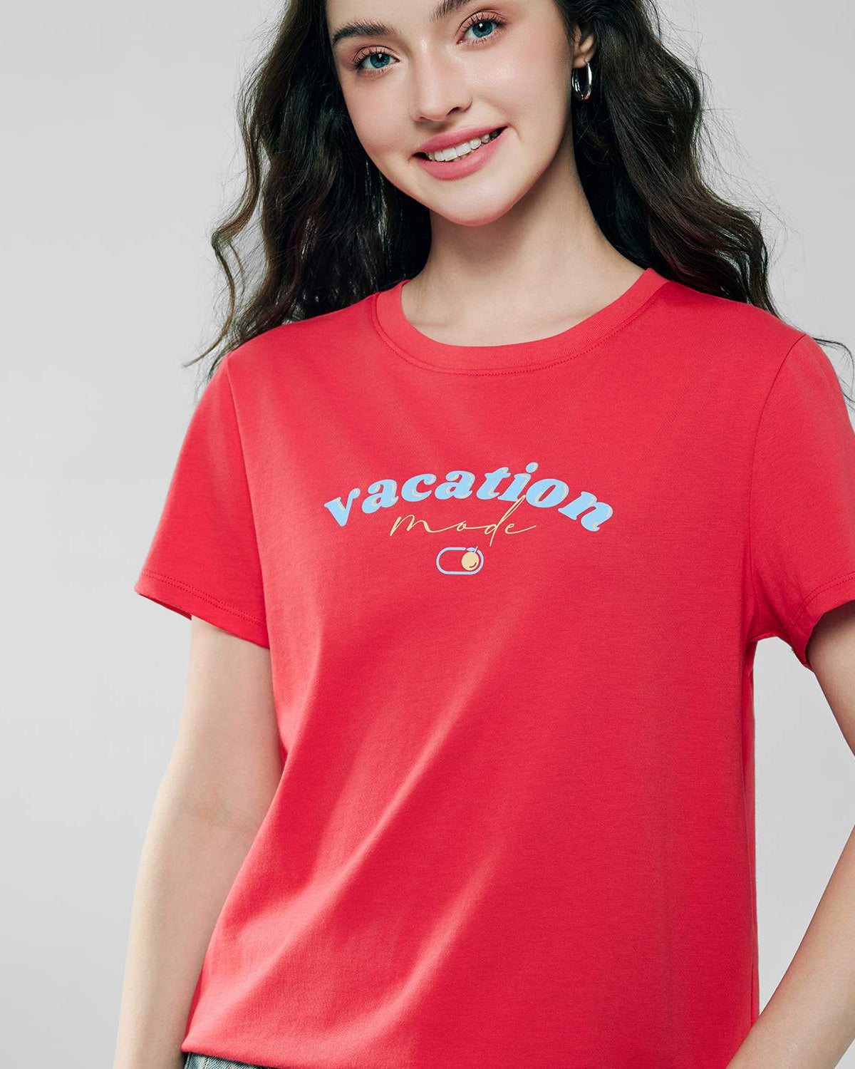 Women's Cotton Crew Neck Printed Comfort Tee - Image 4