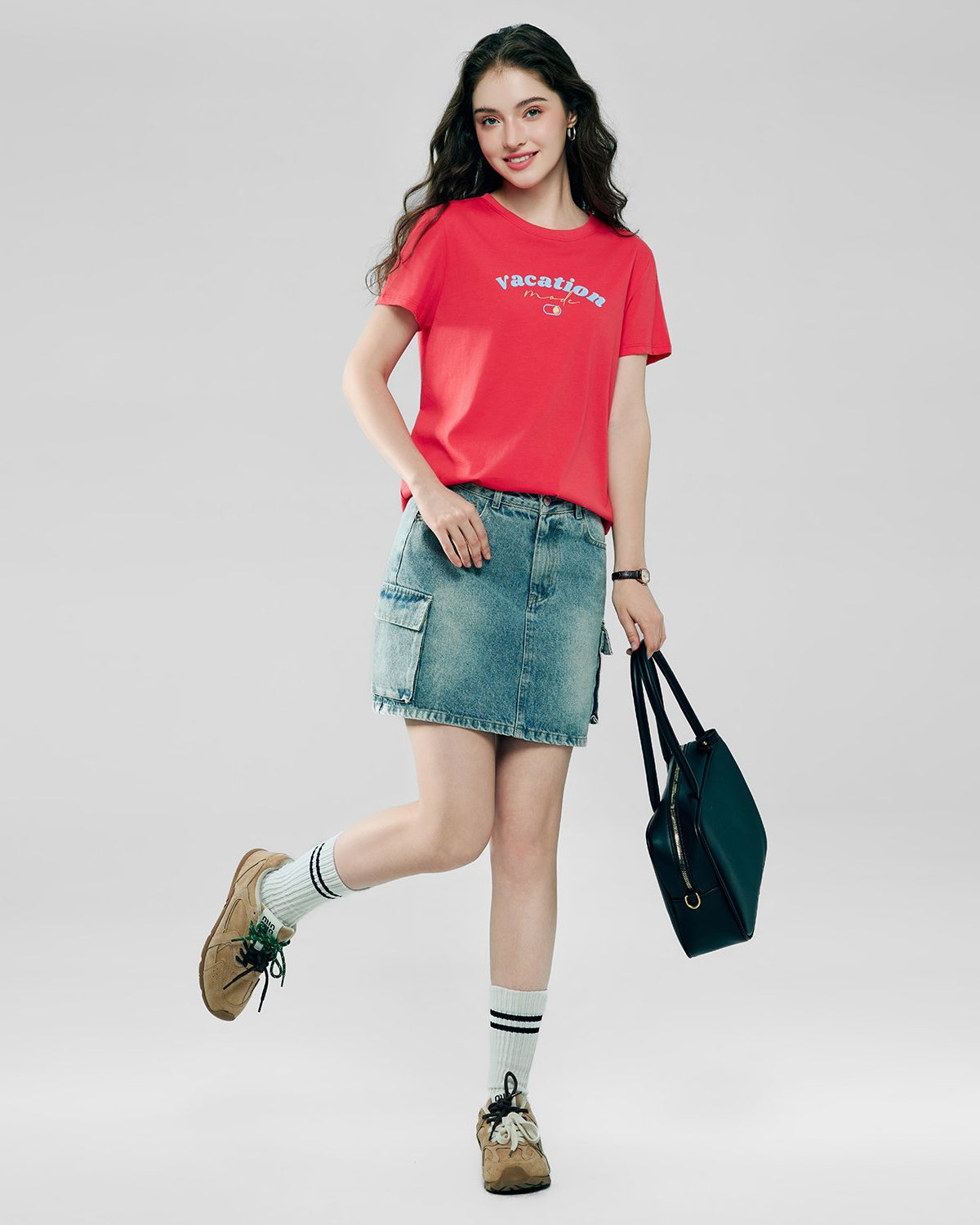 Women's Cotton Crew Neck Printed Comfort Tee - Image 5