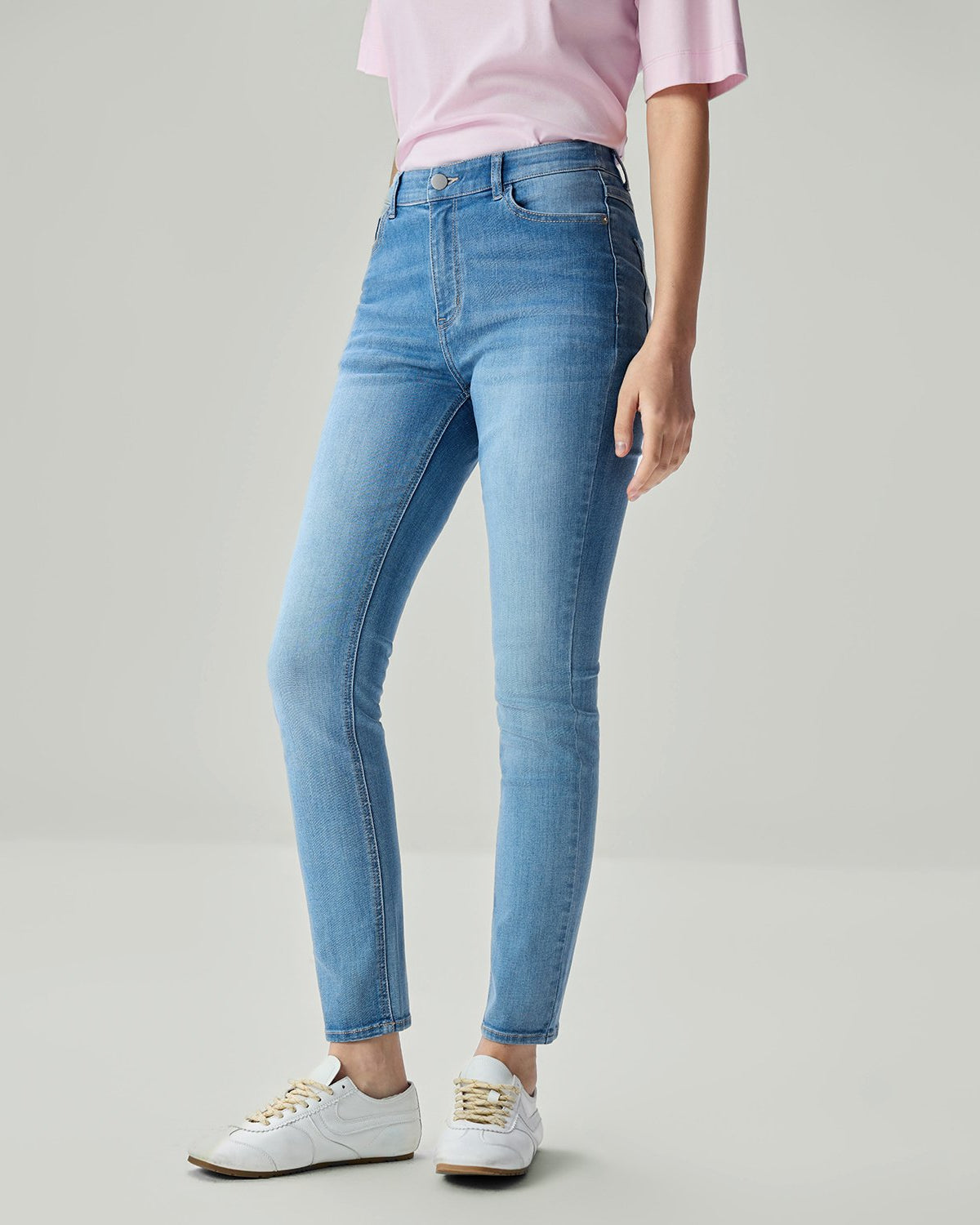 Women's Stretch Denim High Waist Slim Taper Jeans - Image 2
