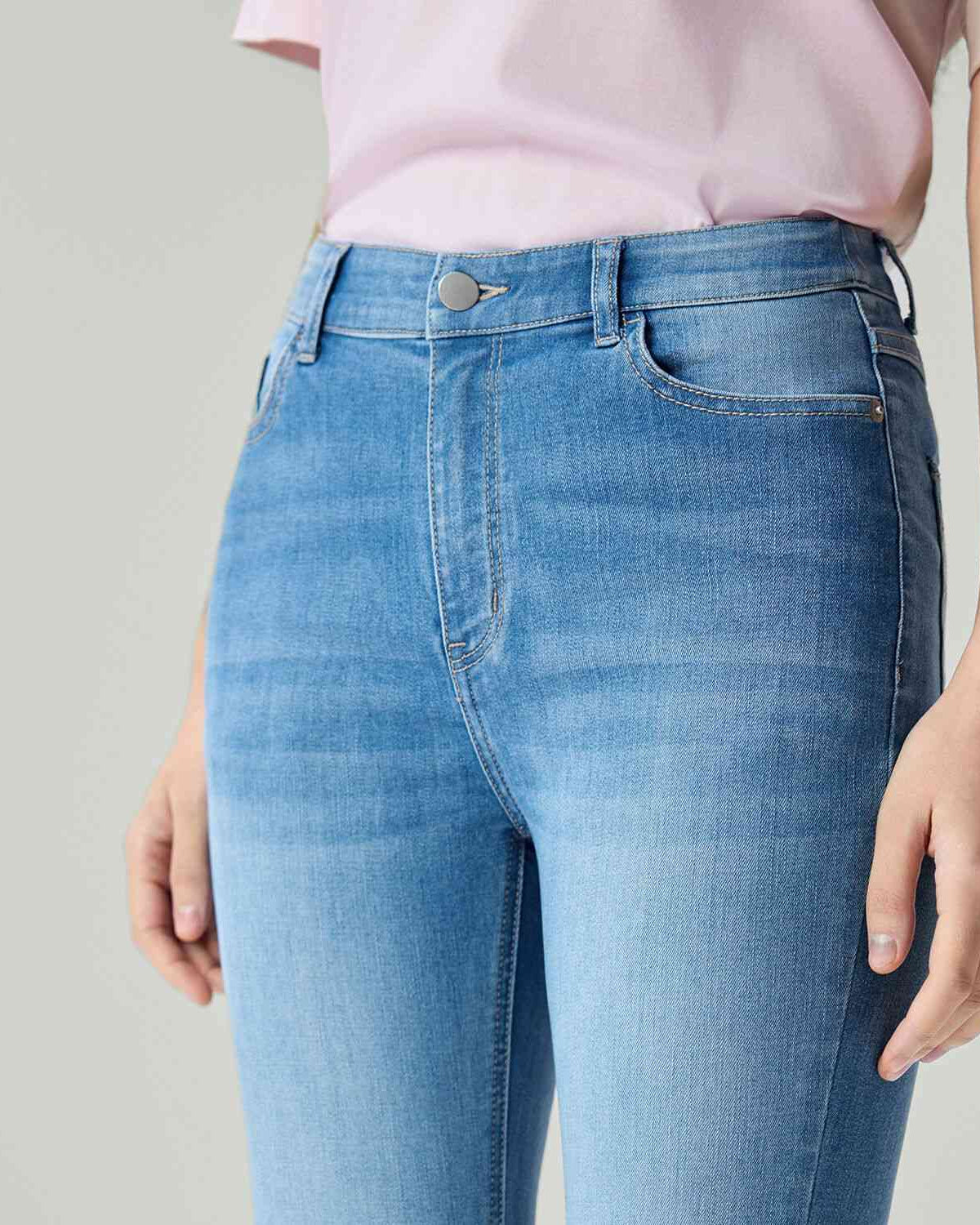 Women's Stretch Denim High Waist Slim Taper Jeans - Image 3
