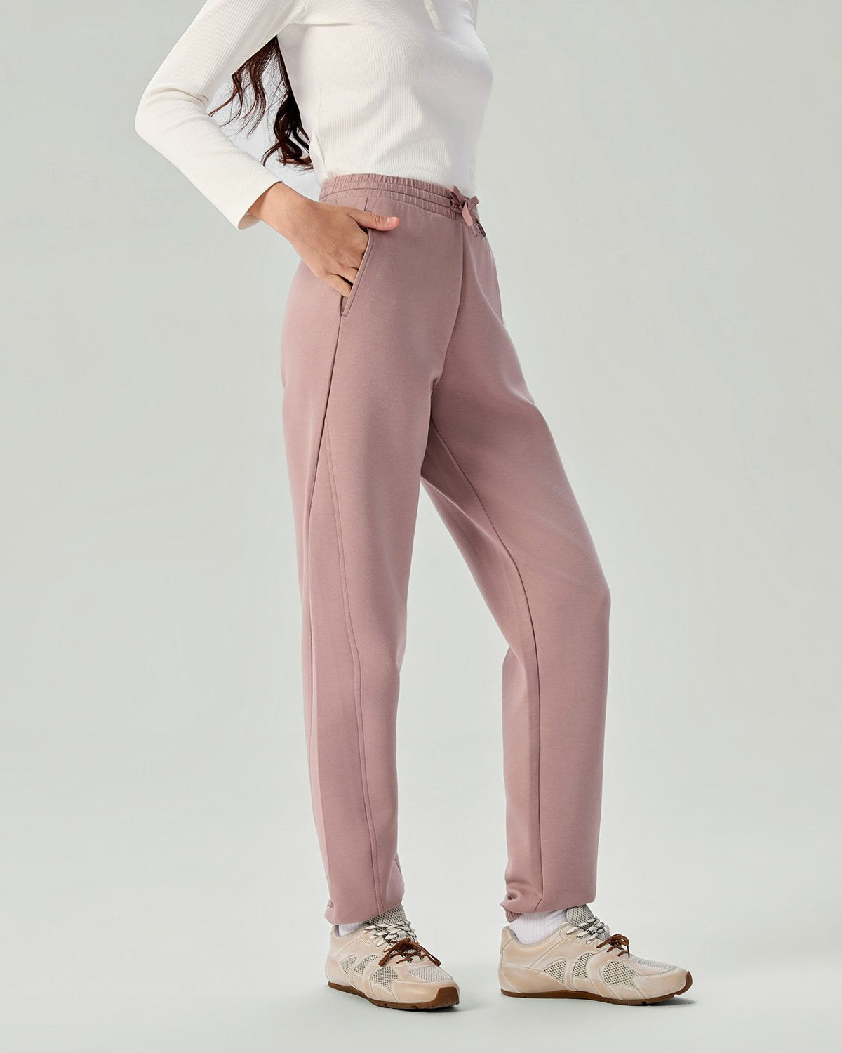 Women's Interlock High Waist Regular Fit Jogger Pants - Image 2