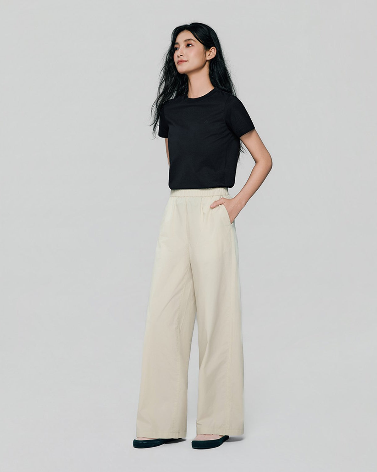 Women High Waist Wide Leg Elastic Waist Pants - Image 5