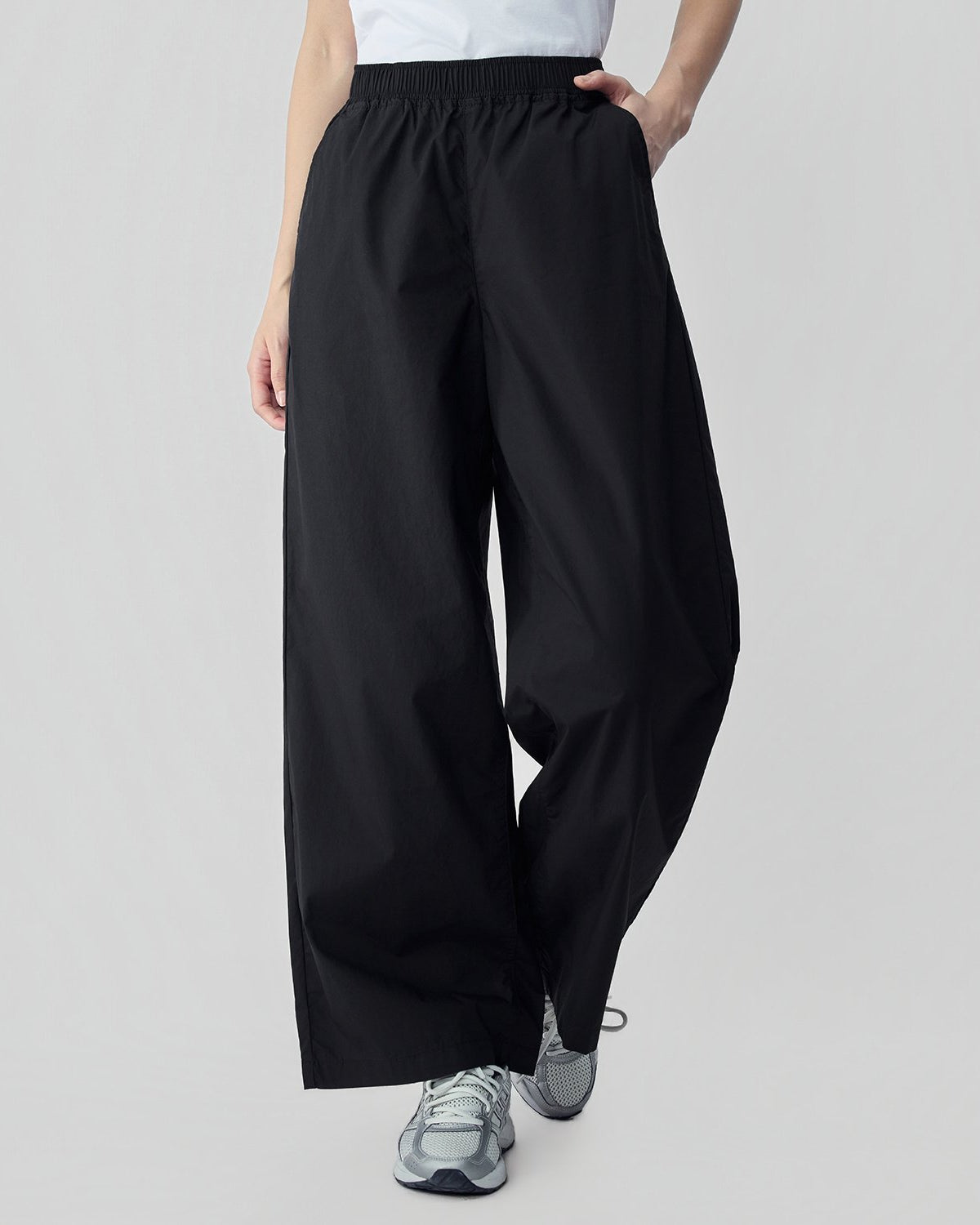 Women High Waist Wide Leg Elastic Waist Pants - Image 2