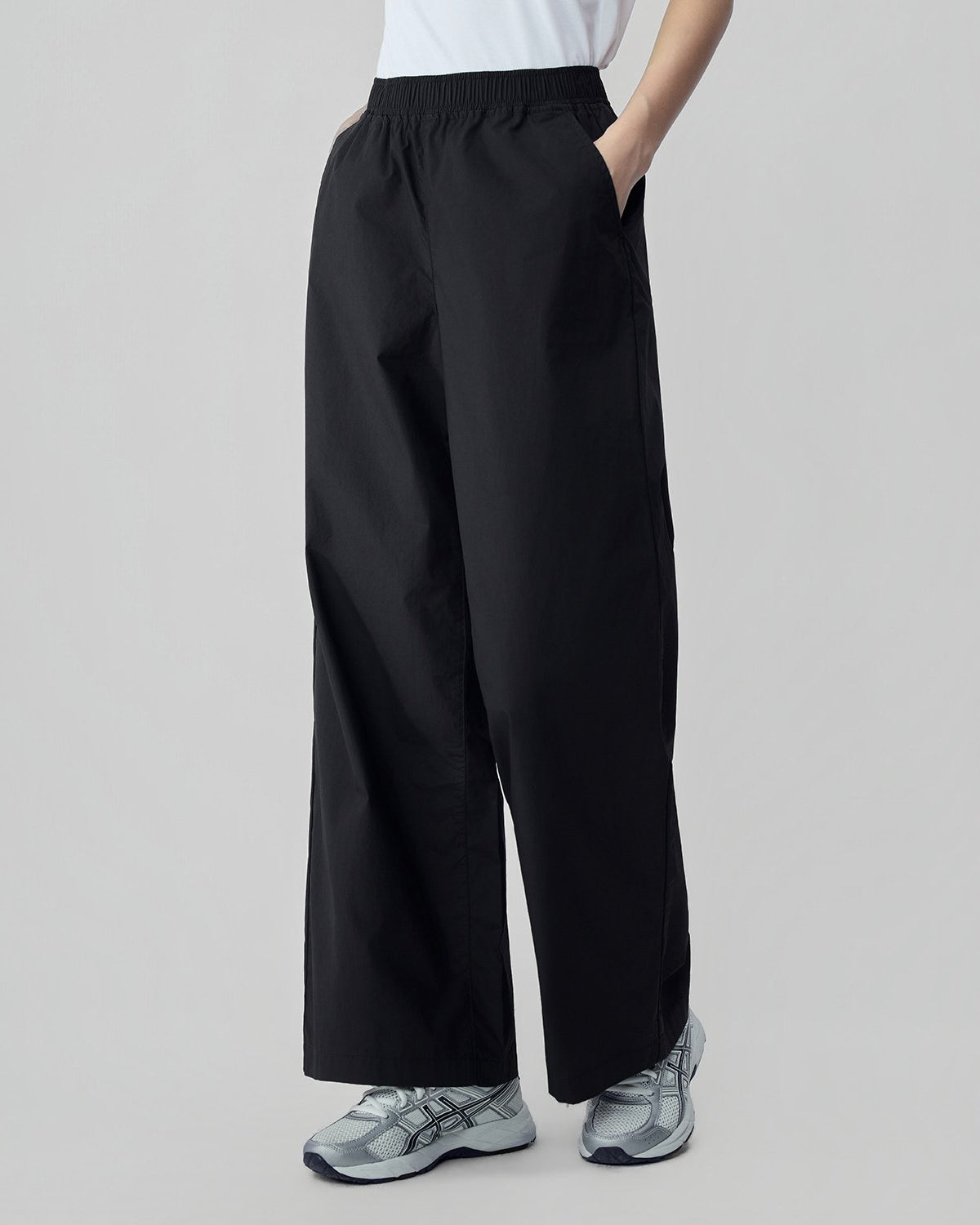 Women High Waist Wide Leg Elastic Waist Pants - Image 3