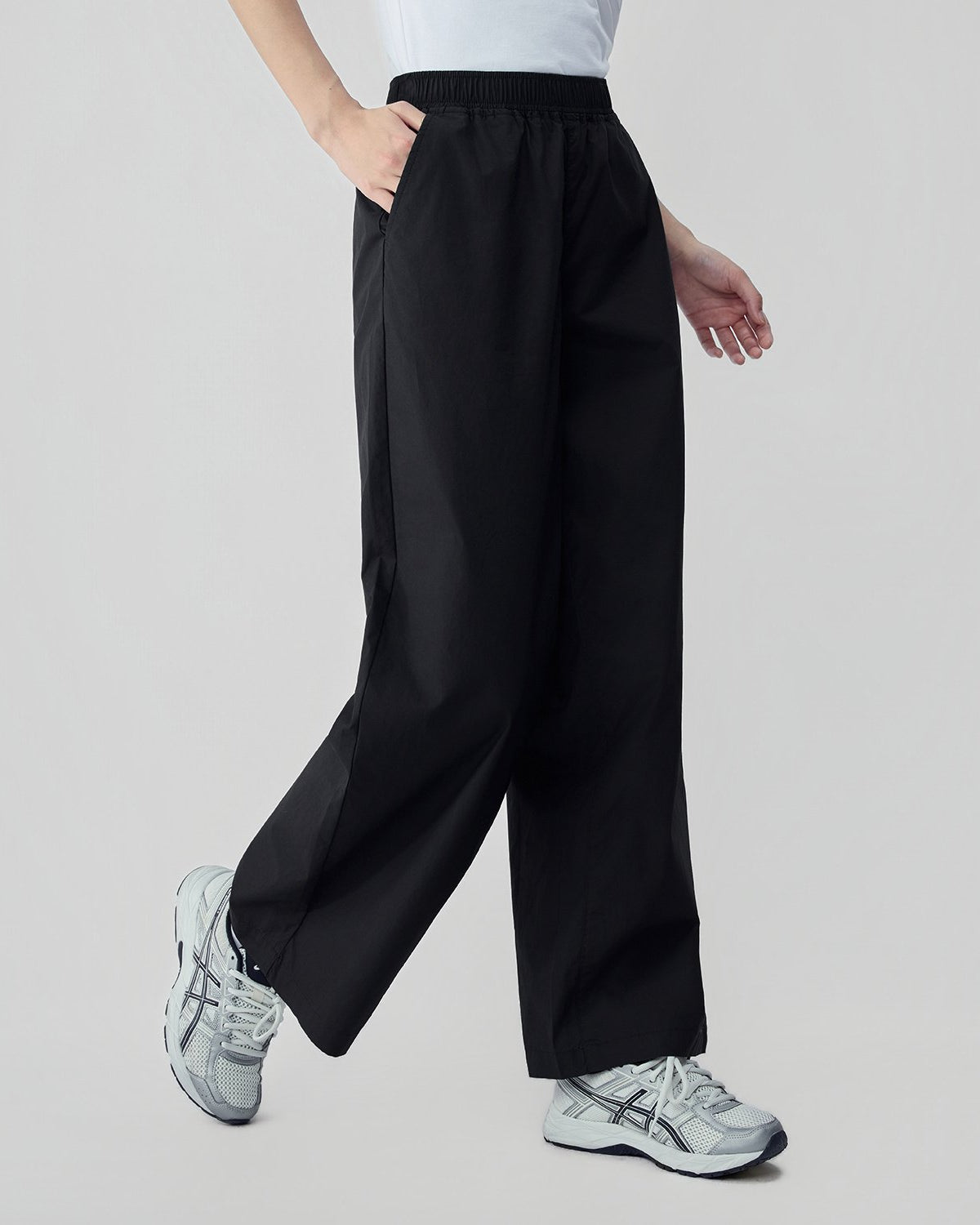 Women High Waist Wide Leg Elastic Waist Pants - Image 4