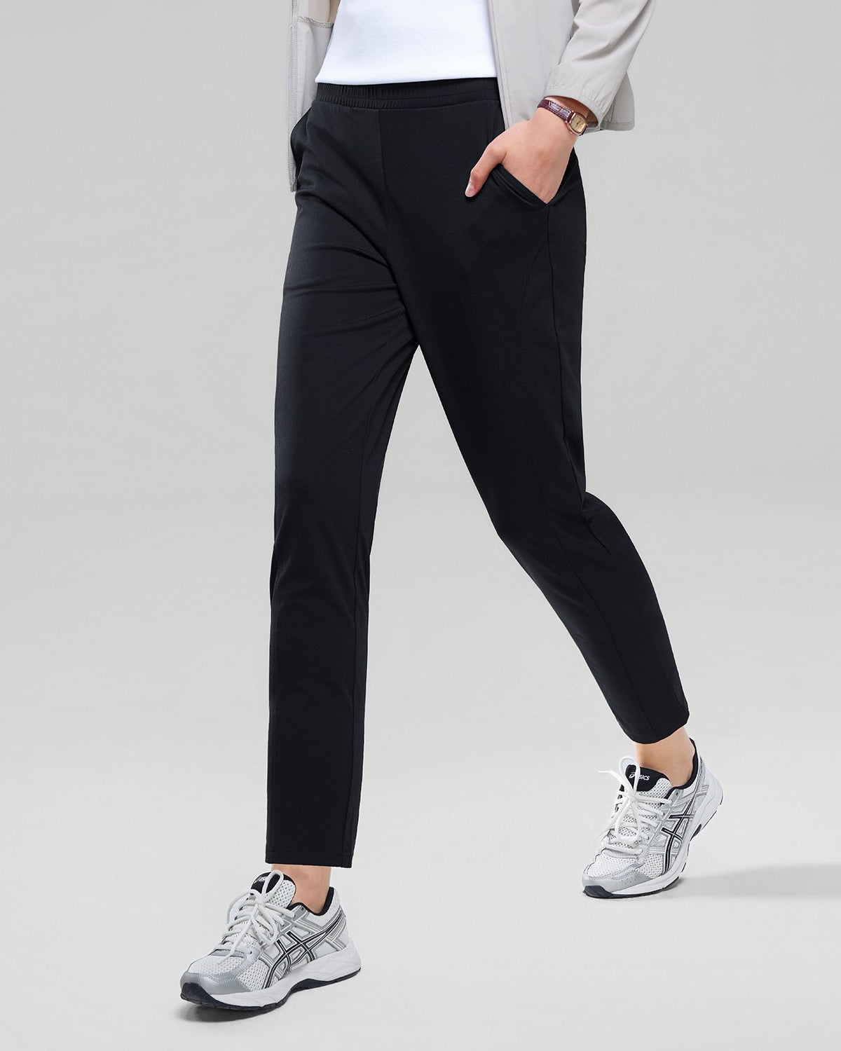 Women High Waist Regular Tapered Pants - Image 3