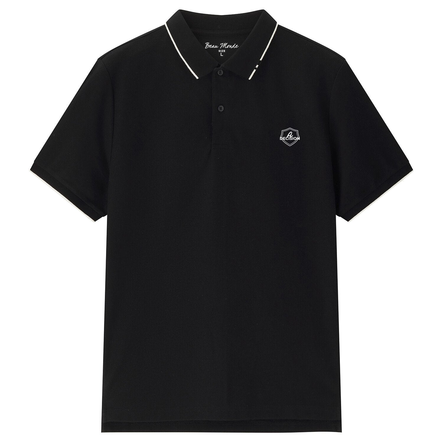 Men's Pique Flat Knit Collar Polo - Image 1