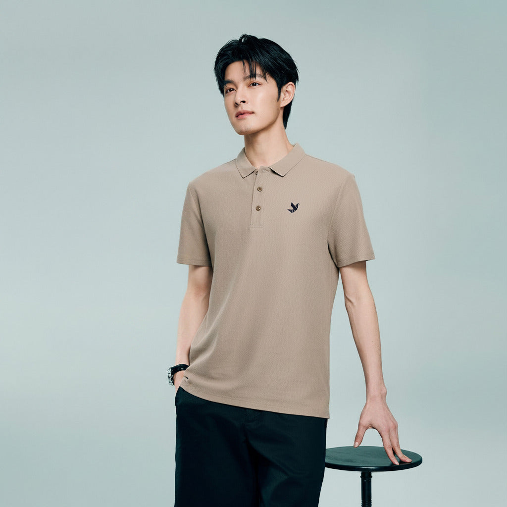 Men's Regular Fit Solid Polo - Image 1