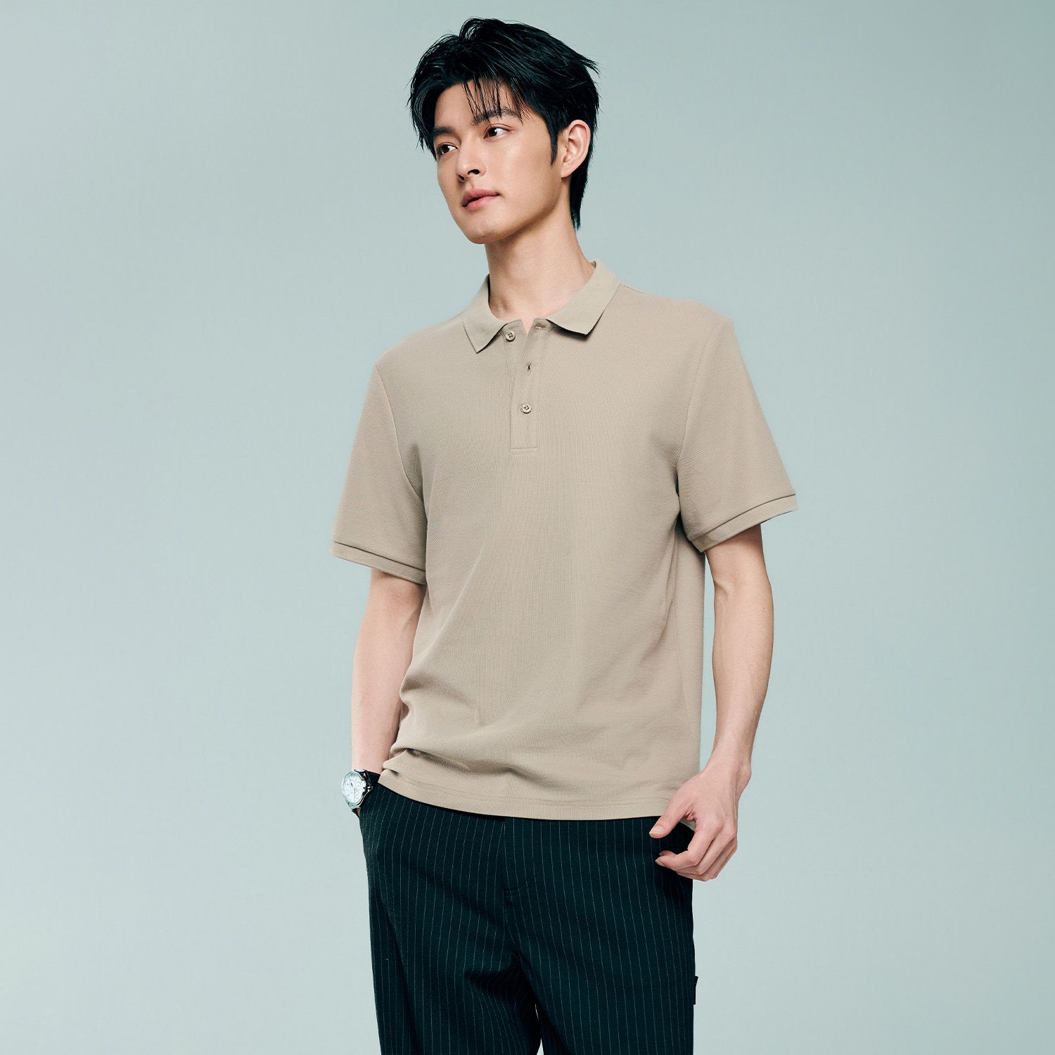 Men's Regular Fit Solid Polo - Image 3