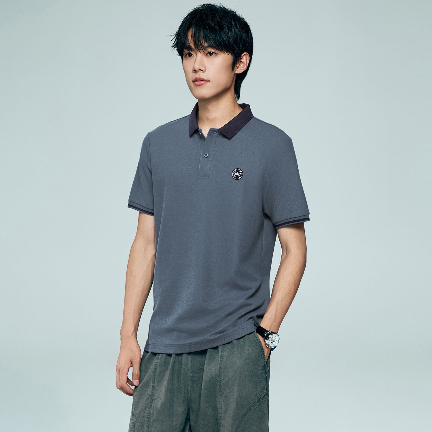 Men's Regular Fit Solid Polo - Image 1