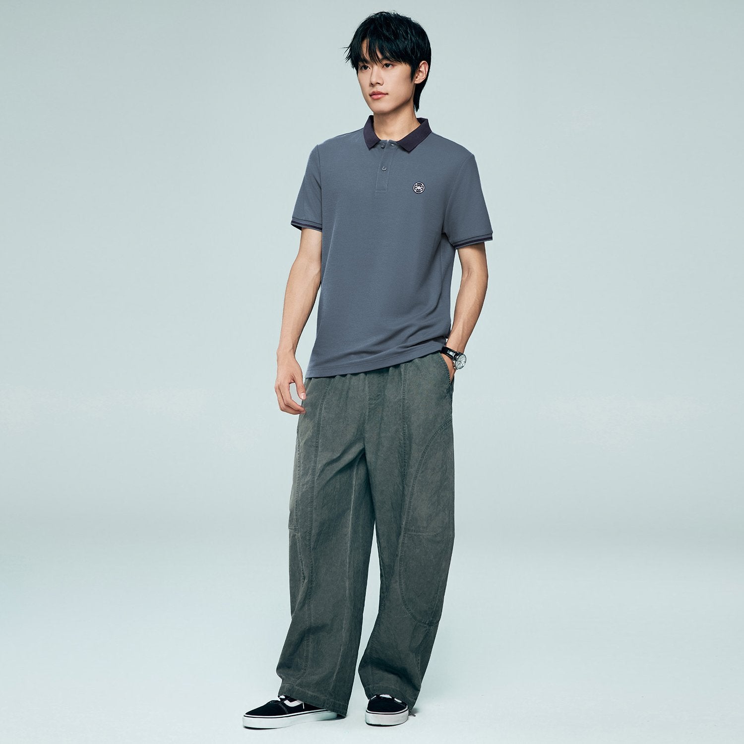 Men's Regular Fit Solid Polo - Image 2