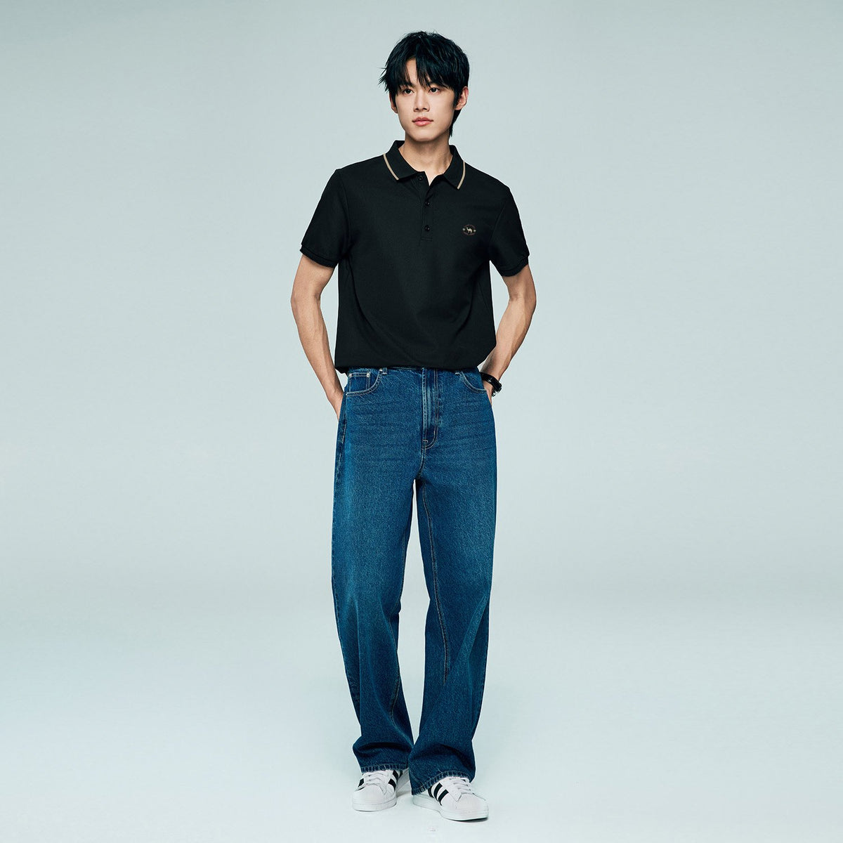 Men's Regular Embroidery Solid Polo - Image 2