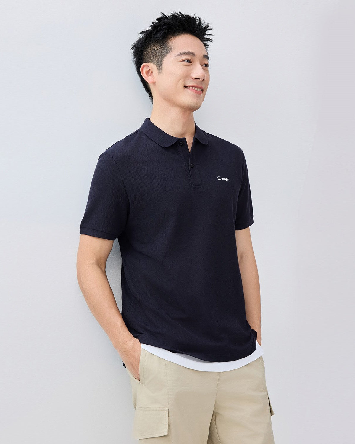 Men's Regular Fit Solid Polo - Image 1