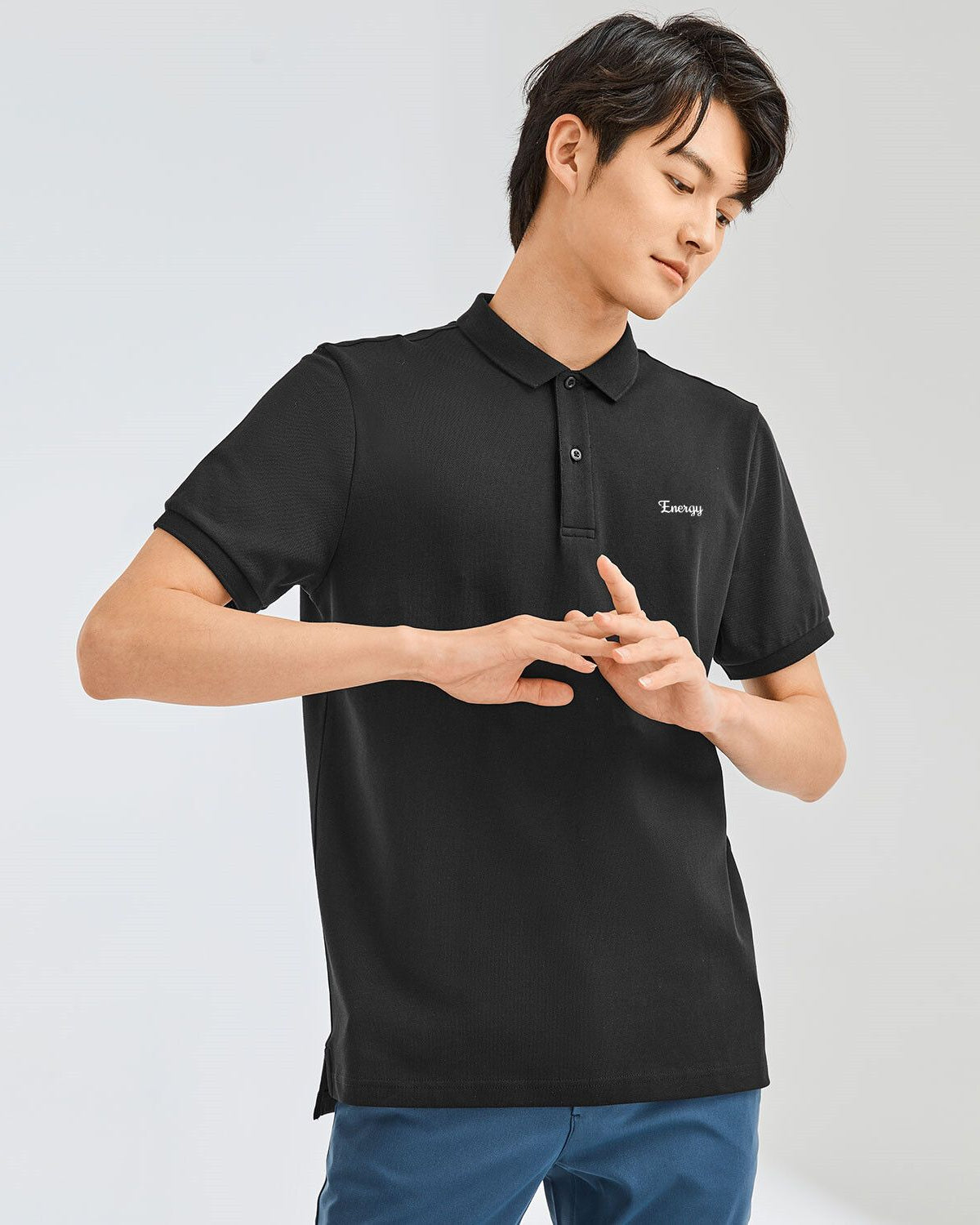 Men's Regular Fit Solid Polo - Image 1