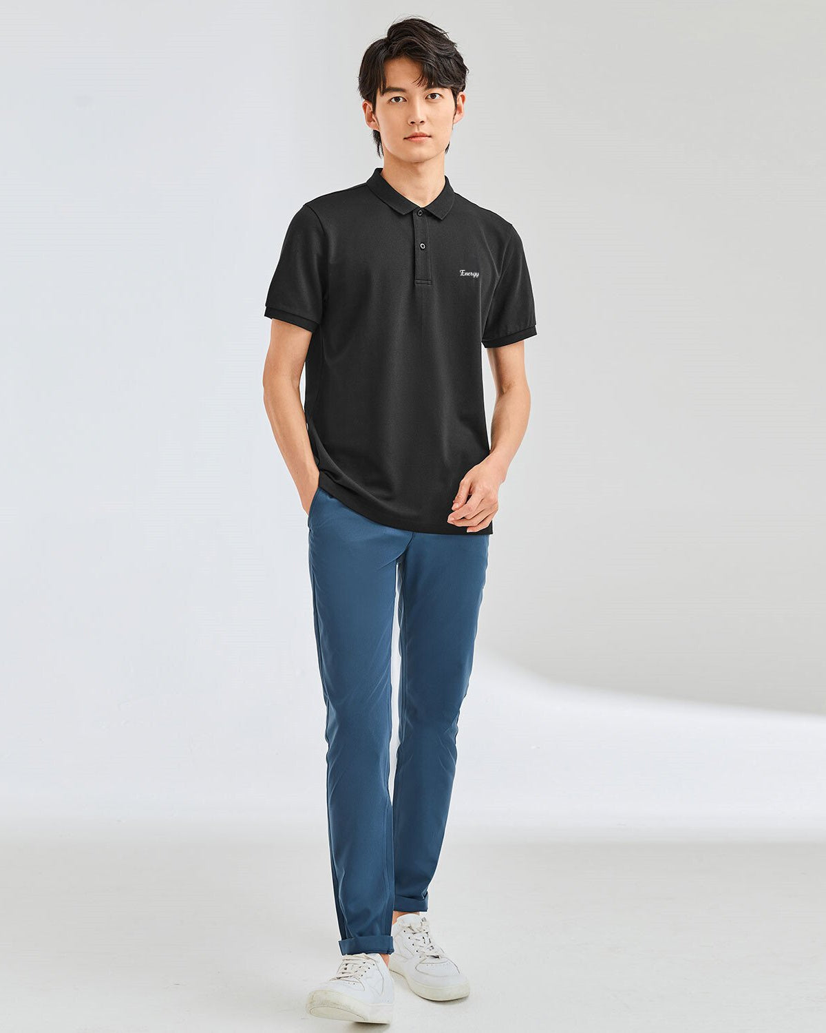 Men's Regular Fit Solid Polo - Image 2
