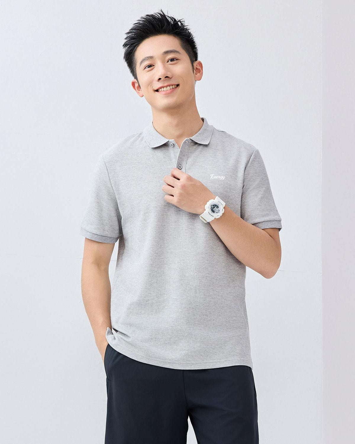Men's Regular Fit Solid Polo - Image 1