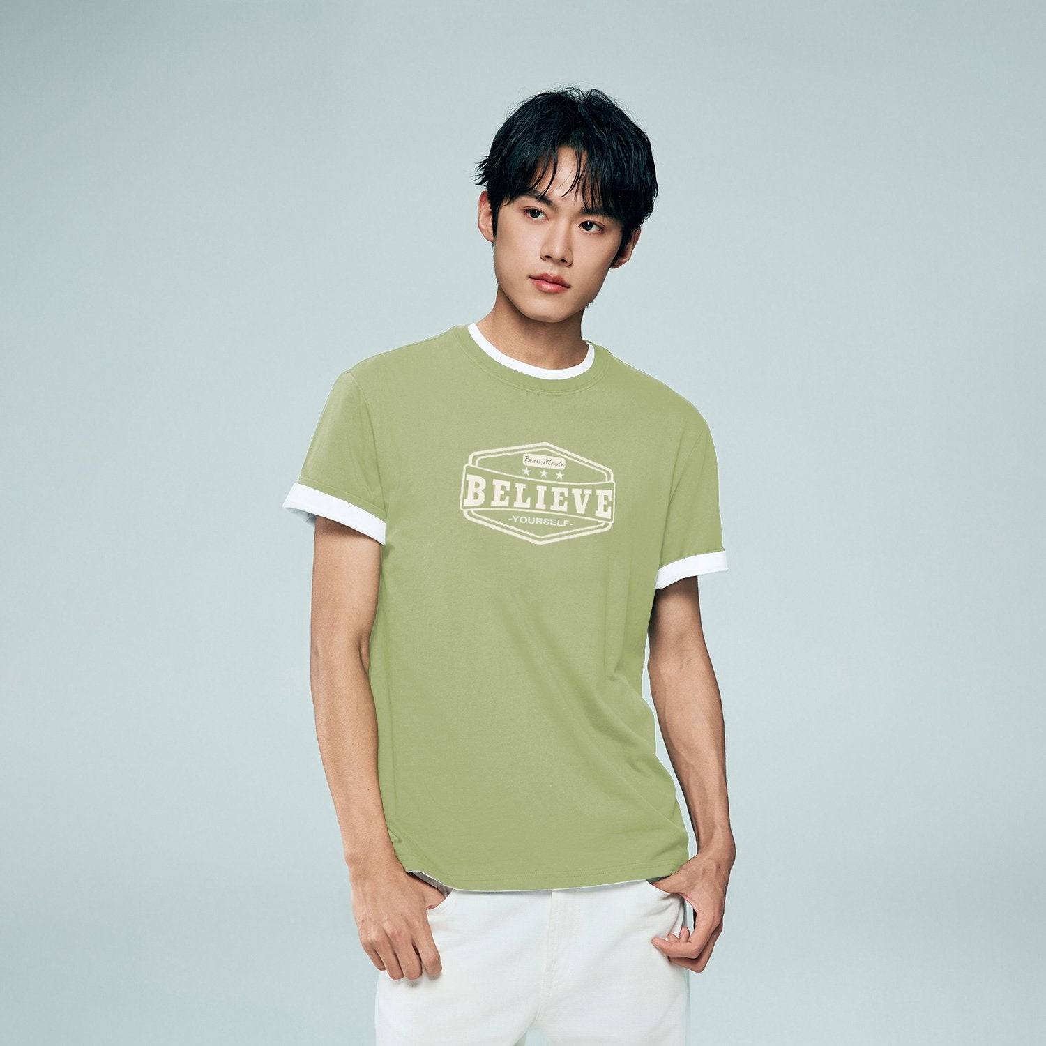 Men's Crew Neck Short Sleeve Regular Fit Print Tee - Image 1