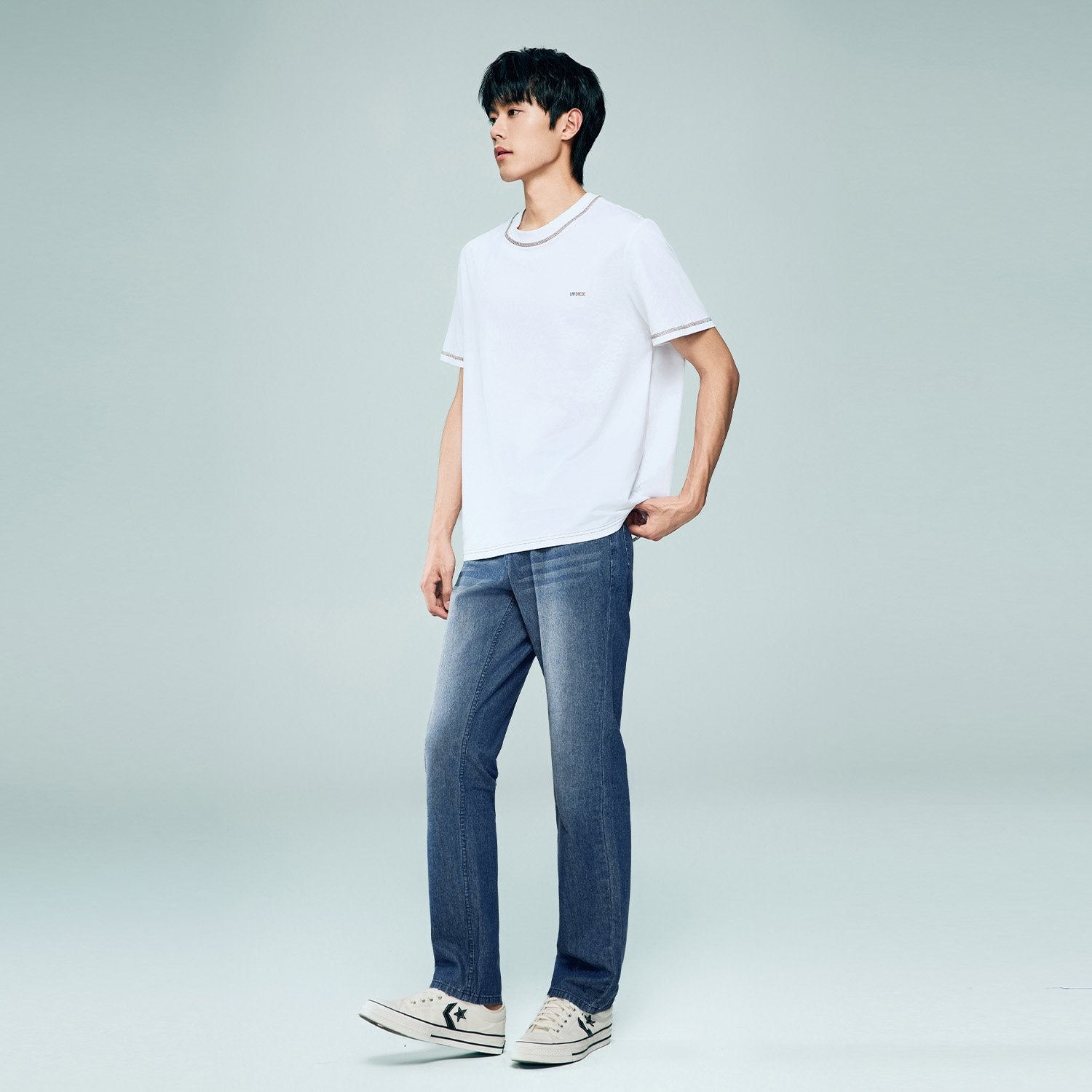 Men's Denim Mid Rise Slim Zipper Jeans - Image 6