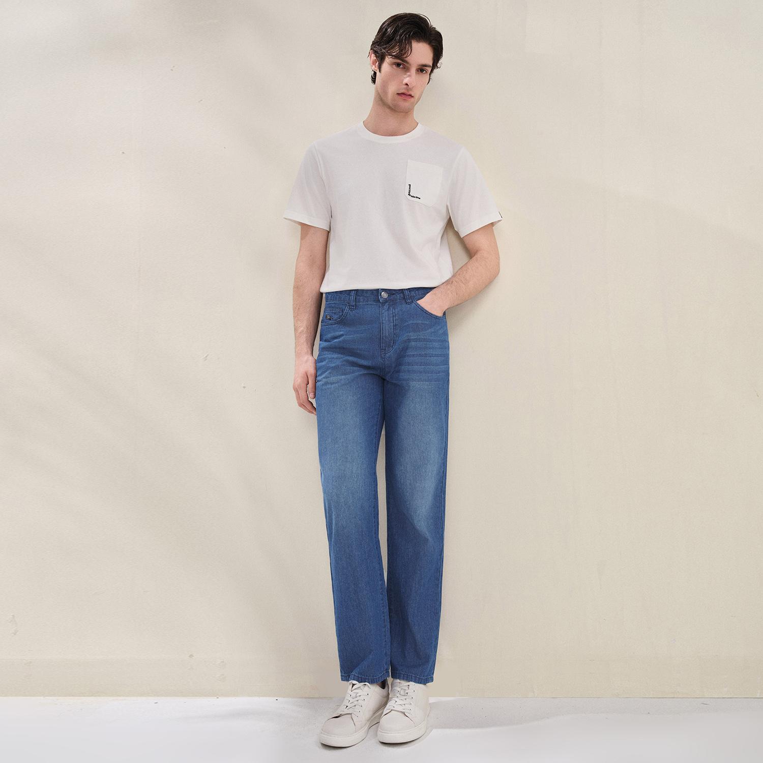 Men's Cotton Denim Mid Rise Regular Zipper Jeans - Image 6
