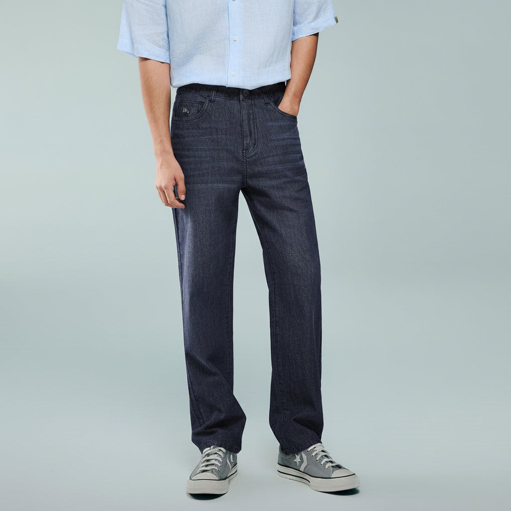 Men's Cotton Denim Mid Rise Regular Zipper Jeans - Image 1